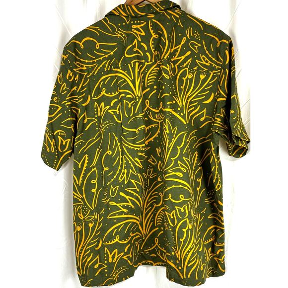 Ted Baker Viktor Dark Green Floral Short Sleeve Button Down Men's 5 (US L) NWT - Picture 3 of 9